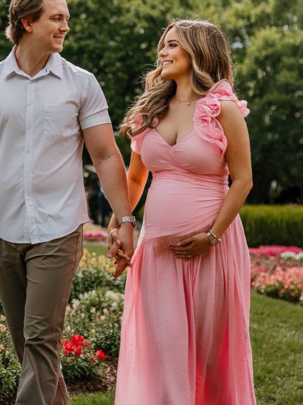 Angel Biba Billy J Alma Maxi Dress - Pink
Size:12 maternity or bump friendly